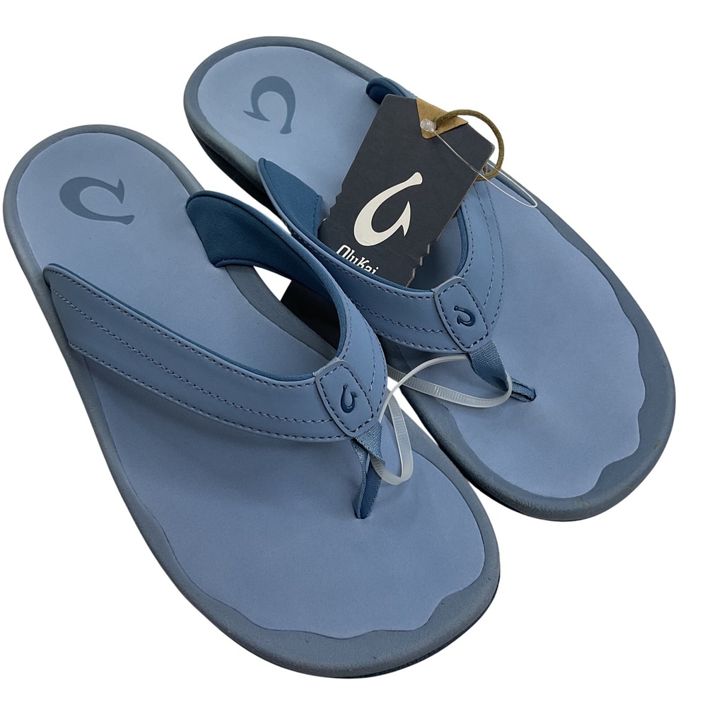 OluKai Ohana Womens Flip Flops Trench Blue Sandals 20110-DEDE Size 8 NEW